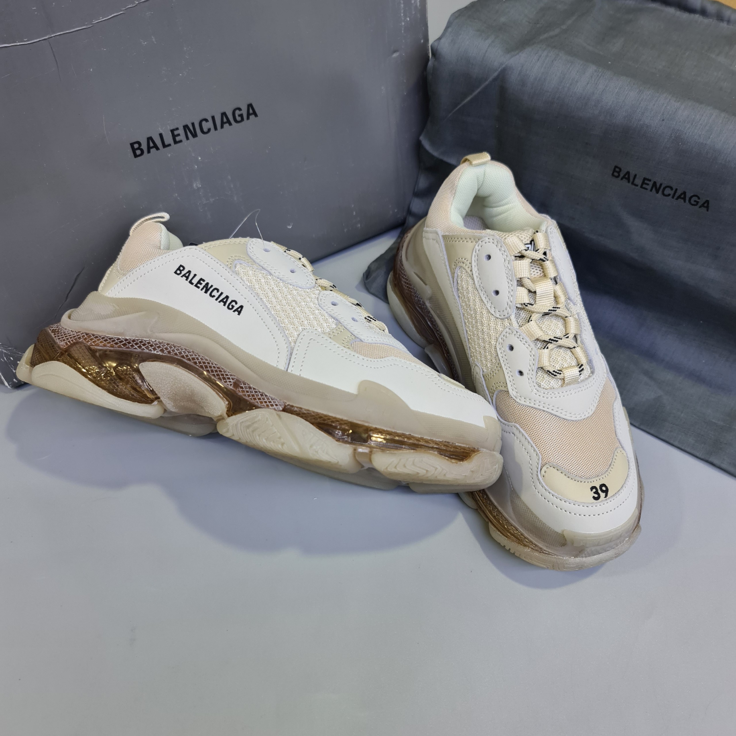 Giày Nữ Balenciaga Triple S Trainer Sneaker Silver 524039W2FS28100   LUXITY