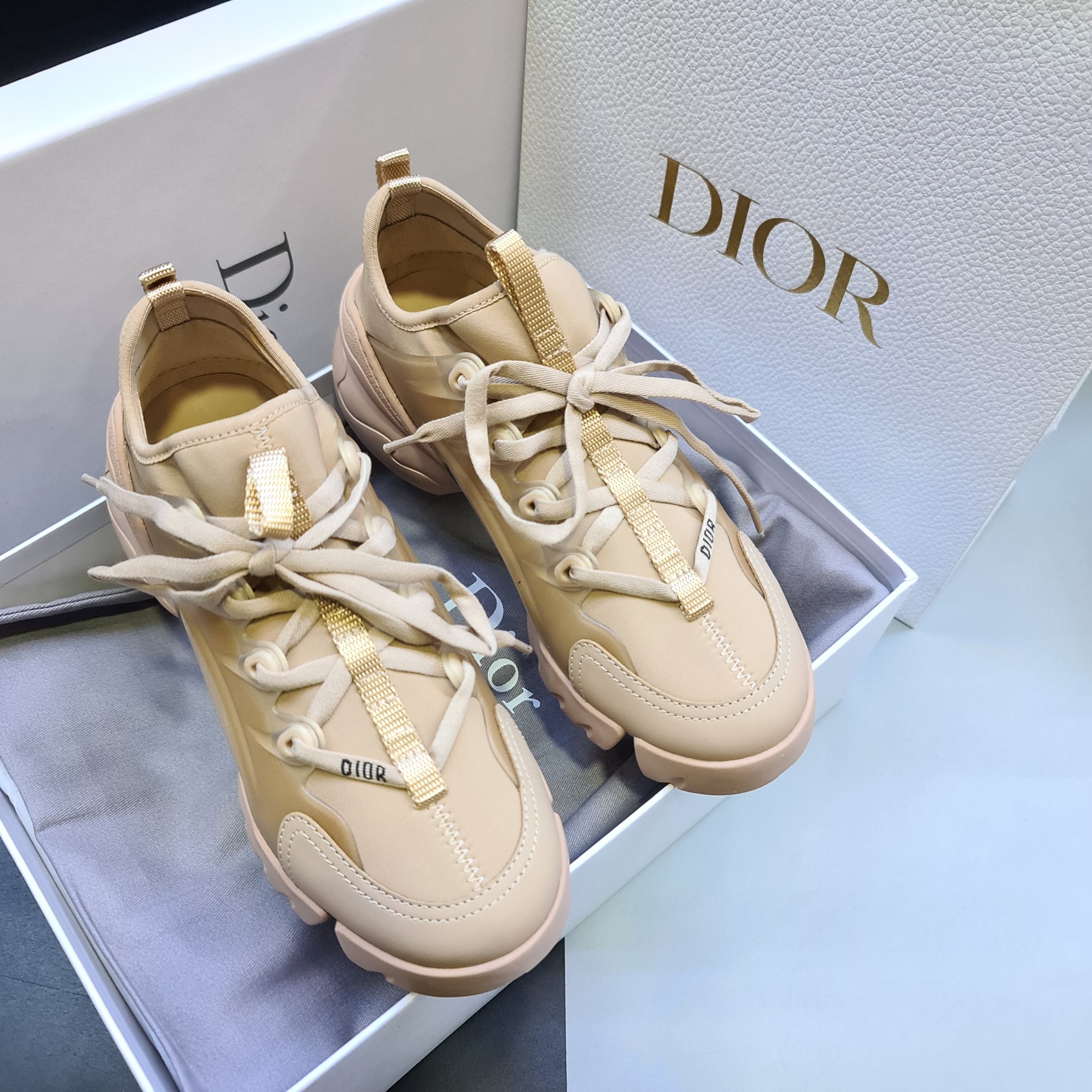 DIOR DCONNECT SNEAKER Nude Technical Fabric  ESEVEN STORE