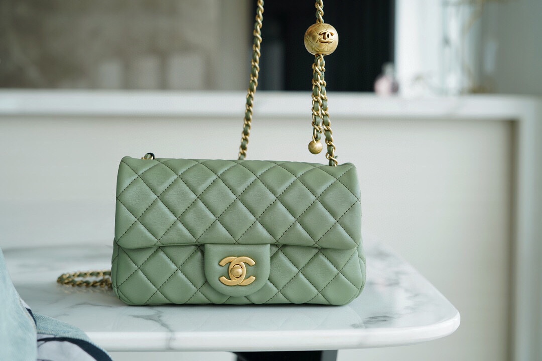 Authentic Chanel Seafoam Green Lambskin Quilted Rectangular Mini Flap Bag   eBay