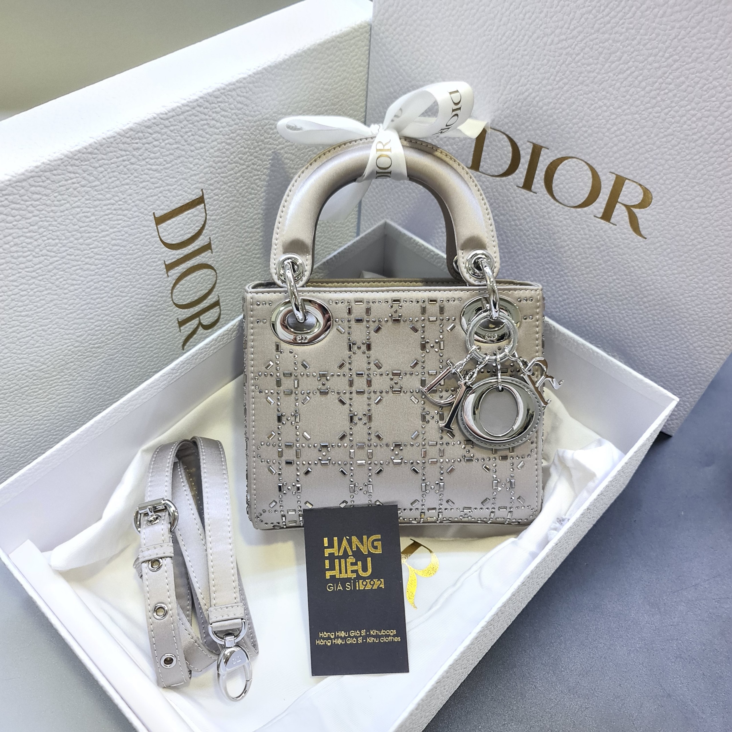 VIP Túi Xách Mini Lady Dior White Lizard Skin  ParcdesRosess