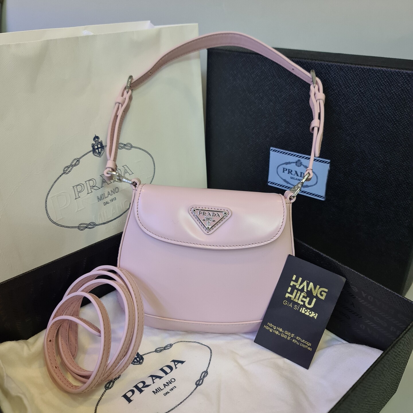 Túi Prada Cleo brushed leather mini bag