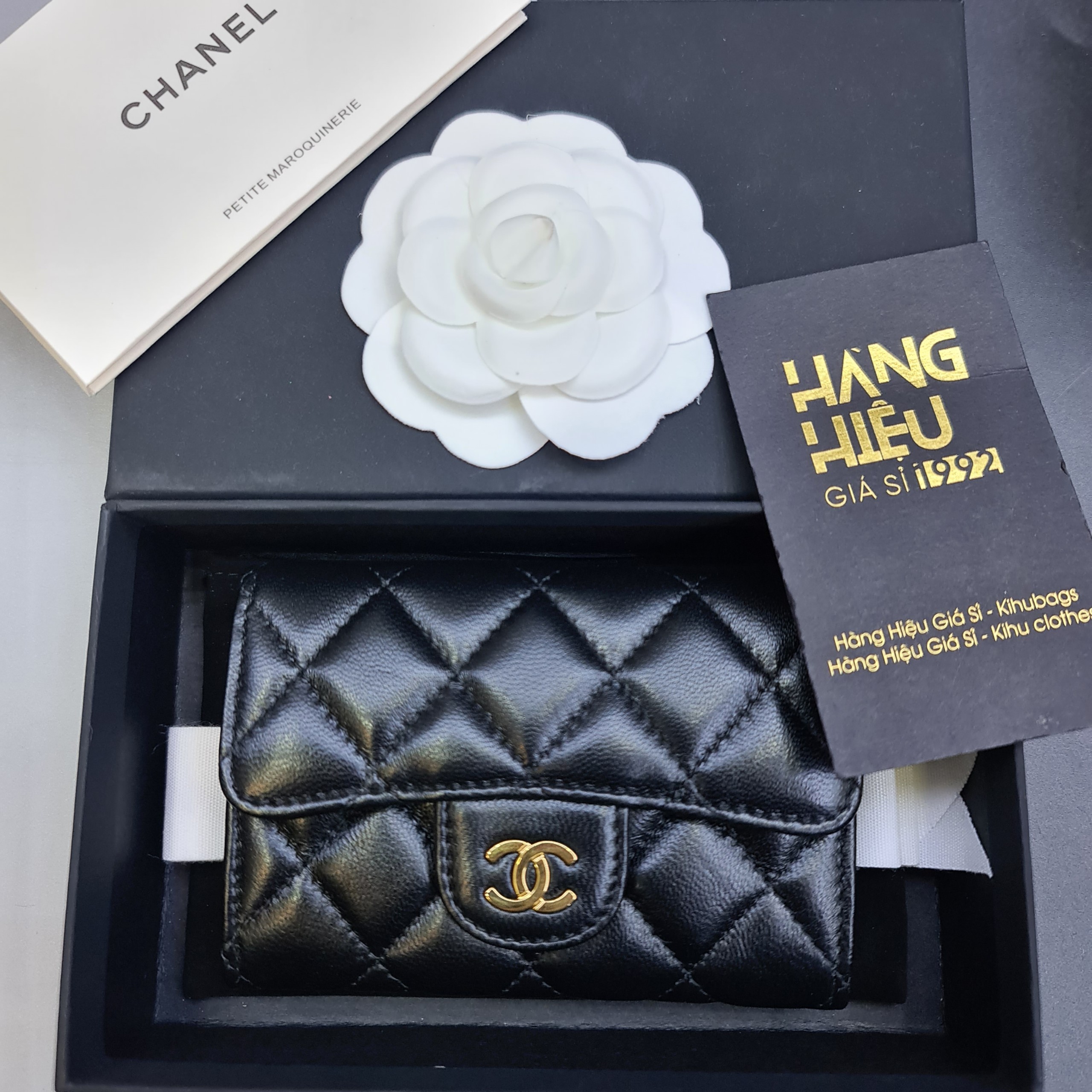 Authentic CHANEL Black Caviar Leather SHW Classic Card Holder  Valamode
